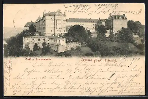 AK Pirna /Sächs. Schweiz, Schloss Sonnenstein