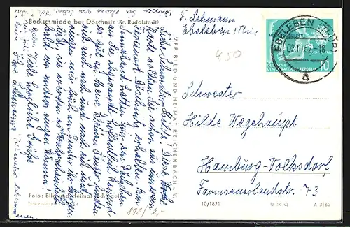 AK Bockschmiede bei Döschnitz, Ortspartie