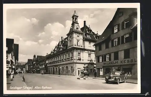 AK Geislingen, Teilansicht mit dem Alten Rathaus