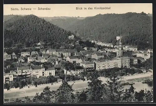 AK Schandau /Sächs. Schweiz, Blick in das Kirnitzschtal