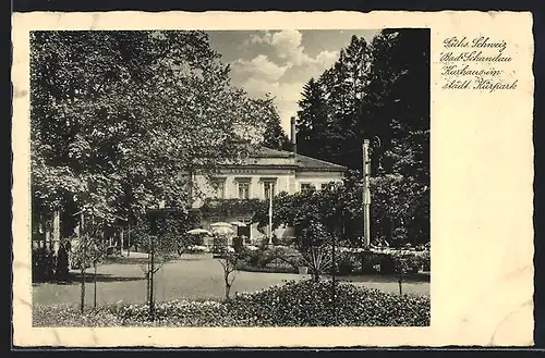 AK Bad Schandau /Sächs. Schweiz, Kurhaus im städtischen Kurpark