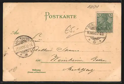 Lithographie Berlin, Kaiser Wilhelm I. Denkmal