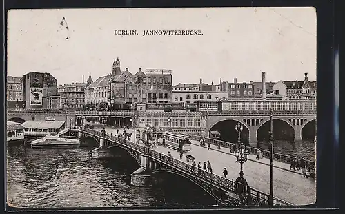 AK Berlin, Jannowitzbrücke mit Strassenbahn