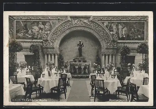 AK Berlin, Innenansicht Restaurant Haus Trarbach, Blick auf die Brunnenwand, Behrenstrasse 47