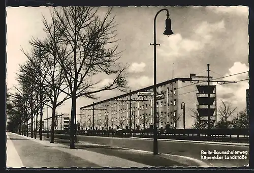 AK Berlin-Baumschulenweg, Köpenicker Landstrasse mit Bäumen