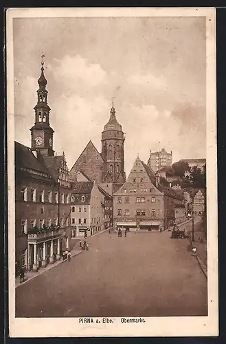 AK Pirna a. Elbe, Partie am Obermarkt