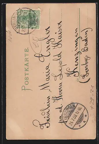 Seiden-Imitations-AK Berlin, Siegesdenkmal