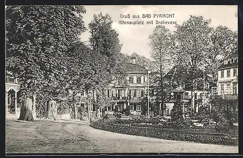 AK Bad Pyrmont, Altenauplatz mit Drakevase