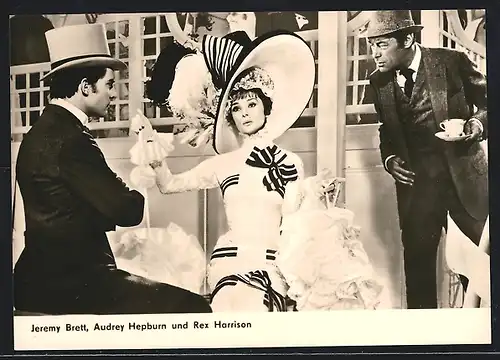 AK Schauspieler Jeremy Brett, Audrey Hepburn und Rex Harrison