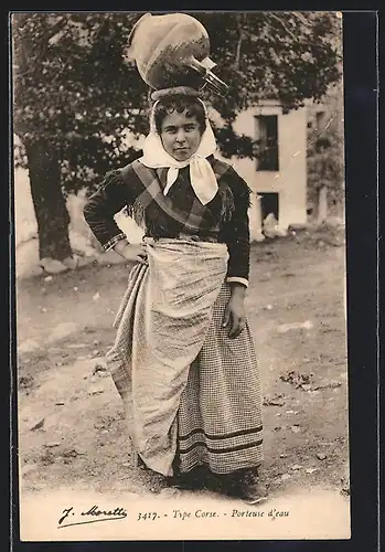 AK Korsika / Corse, Type Corse, Porteuse d`eau