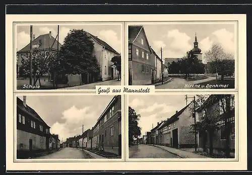 AK Mannstedt, Schule, Kirche und Denkmal
