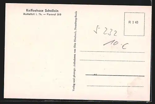 AK Buttstädt i. Th., Kaffehaus Schollain