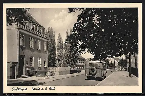 AK Grosskayna, Partie an der Post mit Bus