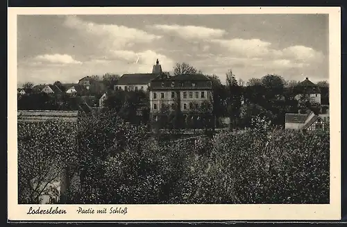 AK Lodersleben, Ortspartie mit Schloss