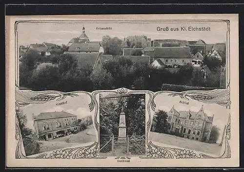 AK Klein Eichstädt, Gasthof, Denkmal, Schloss