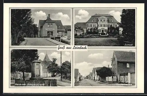 AK Leimbach, Bäckerei & Kolonialwarengeschäft, Schloss, Dorfstrasse