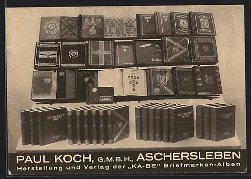 AK Aschersleben, Paul Koch GmbH, Herstellung und Verlag der KA-BE Briefmarken-Alben