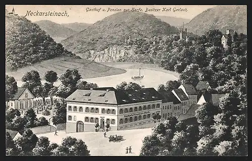AK Neckarsteinach, Gasthof-Pension zur Harfe