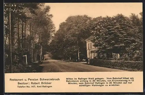 AK Lintorf (Rhld.), Restaurant und Pension Schwarzebruch