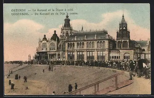 AK Ostende, Le Kursaal et la Digue à midi
