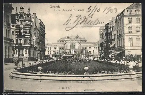 AK Ostende, Avenue Léopold et Kursaal