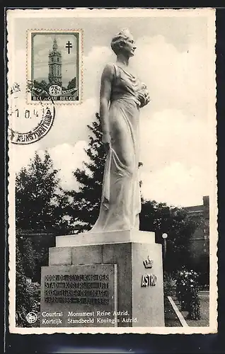 AK Courtrai, Monument Reine Astrid