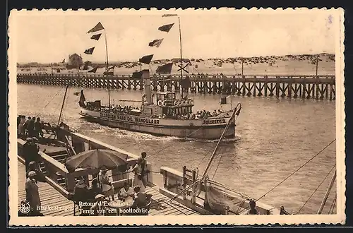 AK Blankenberghe, Schiff Juliette 2 in Fahrt