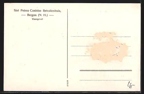 AK Bergen, Sint Petrus Canisius Retraitenhuis, Voorgevel