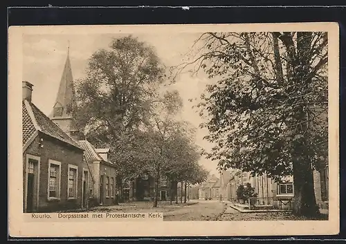 AK Ruurlo, Dorpstraat met Protestantische Kerk