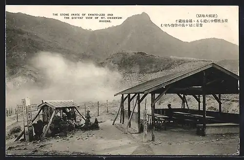 AK Hakone, the stone image of Emmyo-Jizo and the distant view of Mt. Kwanmuri