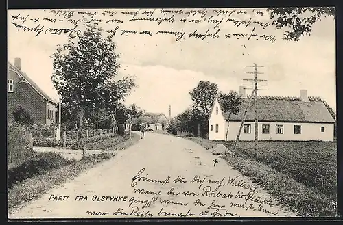 AK Ölstykke, Strassenpartie mit Anwesen