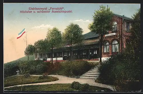 AK Apenrade, Gaststätte Etablissement Fernsicht mit Anlagen
