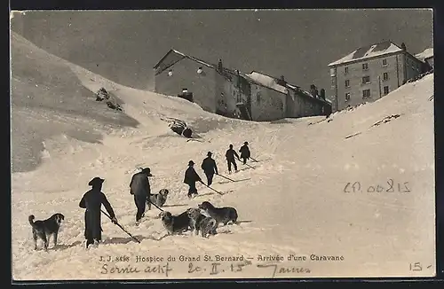 AK Grand St. Bernard, Hospice et l`Arrivée d`une caravane