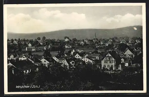 AK Wetzikon, Ortsansicht gegen Hügelkette