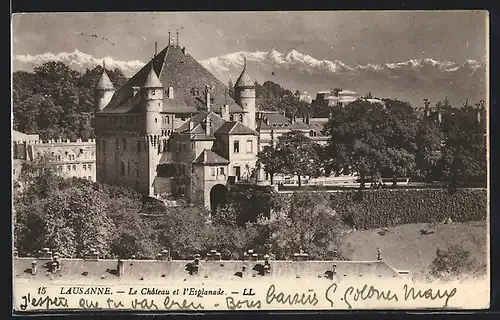 AK Lausanne, le Chateau et l`Esplanade