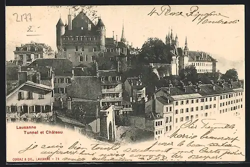 AK Lausanne, Tunnel et Chateau