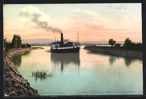 AK Mont-Vully, Le canal de la Broye, sortie du lac de Morat