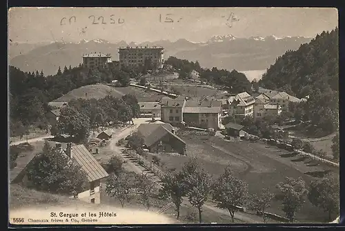 AK Saint-Cergue, Vur sur les Hôtel