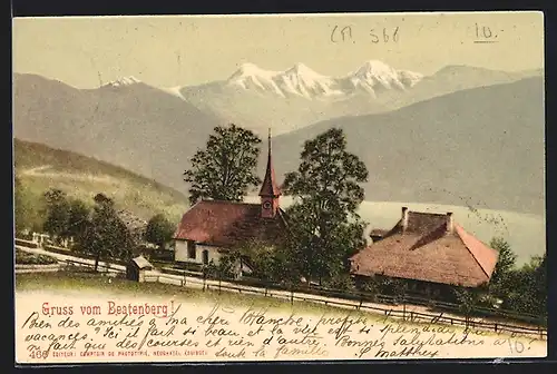 AK Beatenberg, Kirche gegen Bergpanorama
