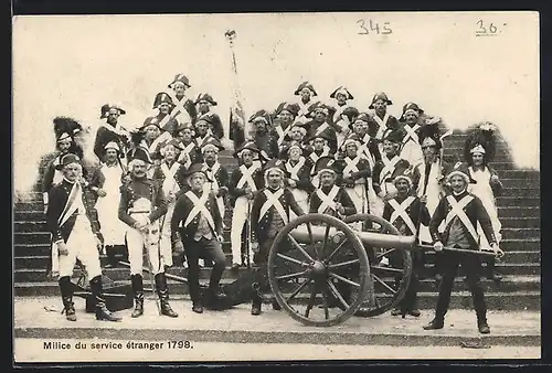 AK Chaux-de-Fonds, Milice du service étranger 1798, cortège historique 1910