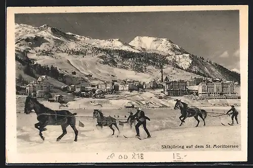 AK St. Moritz, Skikjöring auf dem zugefrorenen See