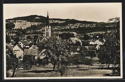 AK Wetzikon, Ortsansicht mit Kirche