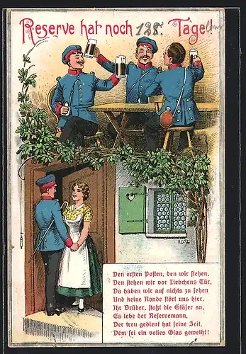AK Soldaten feiern das baldige Ende der Reserve