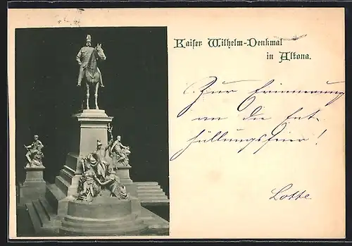 AK Hamburg-Altona, Kaiser Wilhelm-Denkmal