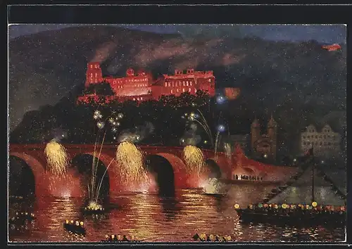 AK Heidelberg, Schlossbeleuchtung und Feuerwerk