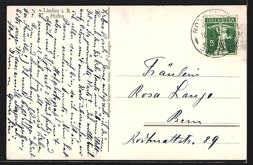 AK Lindau i. B., Hafeneingang bei Nacht