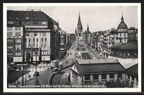 AK Berlin-Charlottenburg, Tauentzienstrasse mit Kaiser-Wilhelm-Gedächtniskirche