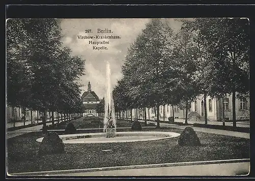 AK Berlin-Wedding, Virchow-Krankenhaus, Hauptallee, Kapelle