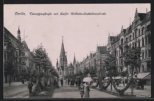 AK Berlin-Charlottenburg, Tauentzienstrasse mit Kaiser Wilhelm-Gedächtniskirche