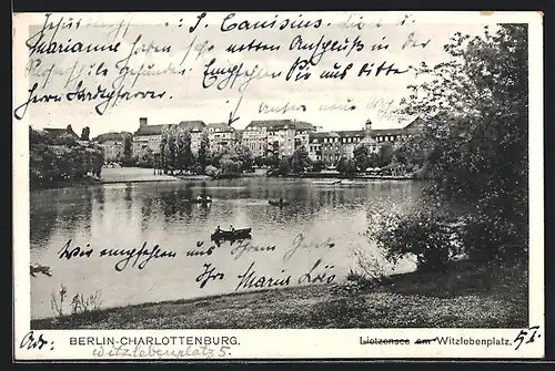 AK Berlin-Charlottenburg, Uferpartie am Witzlebenplatz